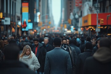 Fototapeta premium Grey Suit, Anonymous in the Metropolis Crowd