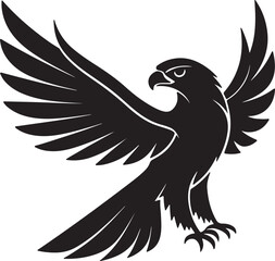 Falcon silhouette vector art and illustration design.