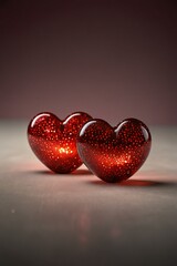 Fototapeta premium red heart on black background