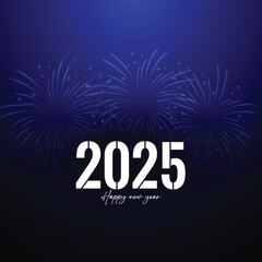 Happy New Year 2025 celebration social media banner or Instagram post template