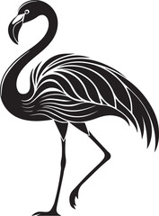 Black and white Flamingo silhouette vector art and illustration design.