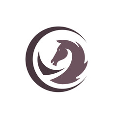 Horse head silhouette vector logo illustration
