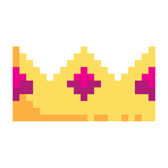 Fototapeta premium video game item pixelated crown
