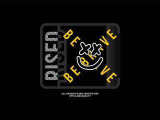rised be brave, design t-shirt streetwear clothing, vector typography, perfect for modern apparel
