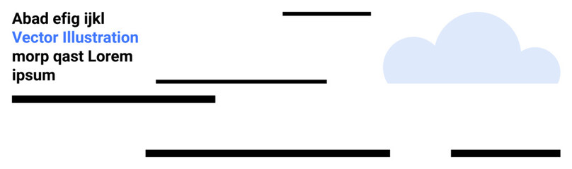 Blue cloud on right, black text and lines on left. Ideal for websites, presentations, blogs, marketing, e-books, infographics, and social media. Landing page