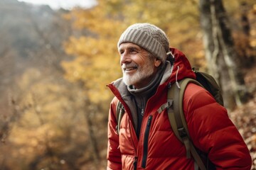 Portrait of a Active seniors on country walk