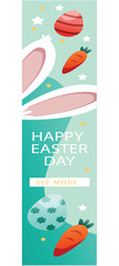 Modern Easter Poster Design with Bunny Ears
