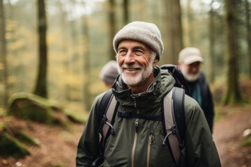 Portrait of a Active seniors on country walk