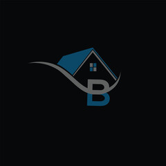 Letter B House Logo Design Template Inspiration, Vector Illustration.