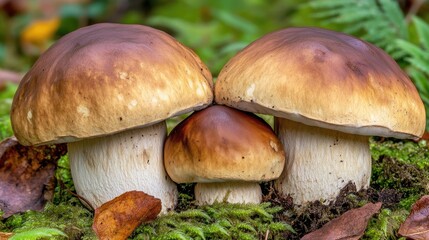 Cute Mushrooms Growing in a Forest Setting