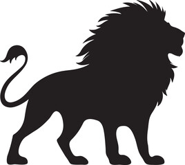 Lion silhouette vector art and illustration design.