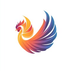 Fototapeta premium Here's a caption and keywords for your image.. Abstract colorful rooster design, vibrant plumage, stylized bird.