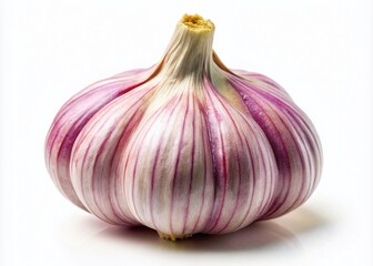 Tilt-Shift Photography of Isolated Garlic Clove on White Background with Clipping Path, Perfect for Culinary and Health-Related Stock Images
