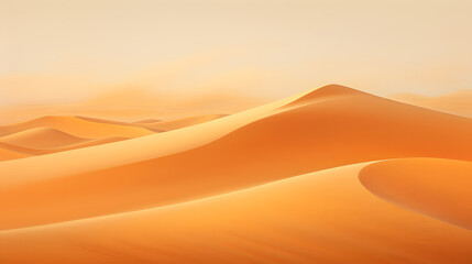 Golden Hour Desert Landscape with Rolling Sand Dunes