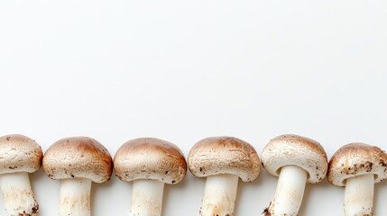 Fresh Mushrooms on White Background