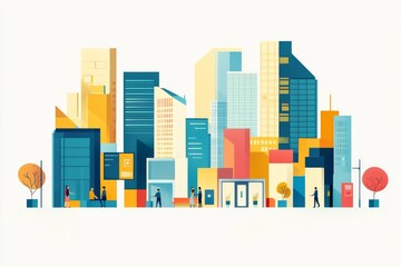 Conceptual flat business illustration on isolated white background