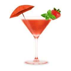 Fresh cocktail fruits isolated against plain background , summer element concept.