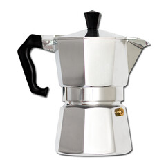 Metallic coffee pot isolated on plain background , element can be used for design project.
