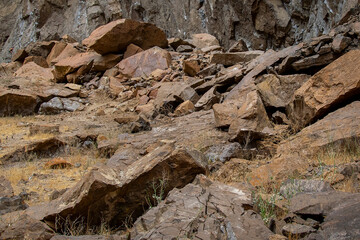 Rocks of la buitrera canyon, piedra parada, chubut, argentina