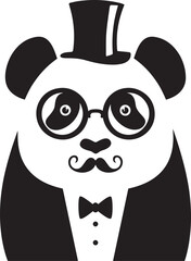 panda silhouette vector art illustration white background