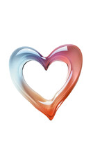Fototapeta premium Glass Heart, Gradient Colors, Abstract