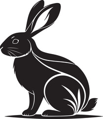 Rabbit silhouette vector art and illustration design.