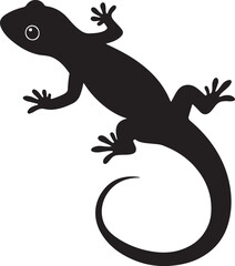 Salamander walking silhouette vector art and illustration design.