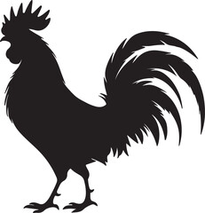 Rooster silhouette vector art and illustration design.