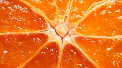 Close-up of a vibrant orange segment showcasing its juicy texture and bright color, perfect for food photography.