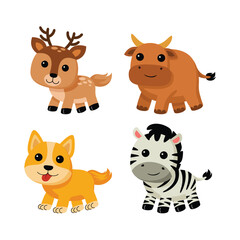 Cute Cartoon Animal Vector Illustration