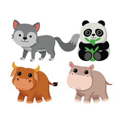 Cute Cartoon Animal Vector Illustration