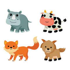Cute Cartoon Animal Vector Illustration