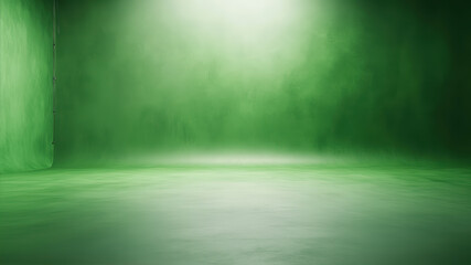 Obraz premium Captivating Green Studio Background Perfect for Creative Projects and Vibrant Displays