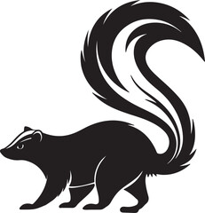 Skunk silhouette vector art and illustration design.