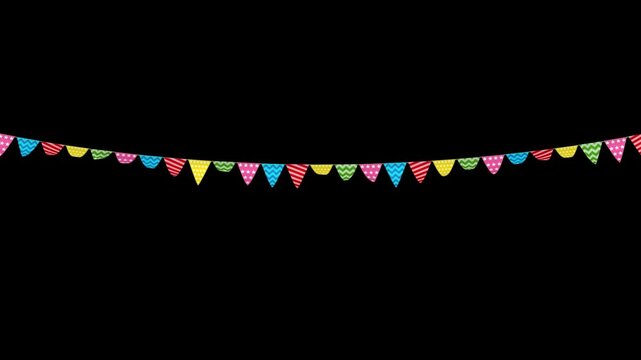 Patterned Triangle Bunting Festival Flags in Transparent Background Single Fold Medium Size Flags
