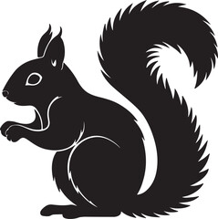 Squirrel silhouette vector art and illustration design.