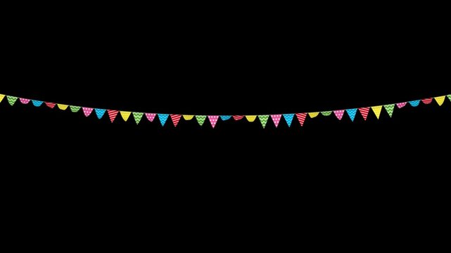 Patterned Triangle Bunting Festival Flags in Transparent Background single Fold Small Flags
