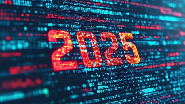 Futuristic data visualization for the year 2025.