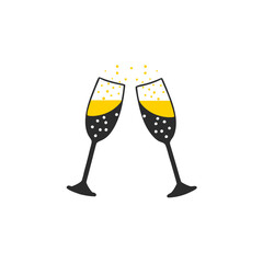 Champagne glass silhouette Vector