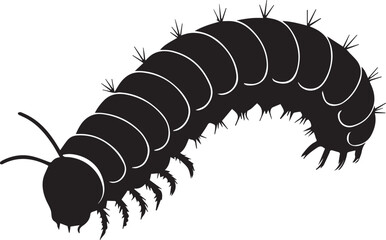 Caterpillar silhouette vector art and illustration design.