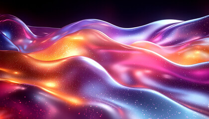 Obraz premium Bright purple wave pattern illustration in futuristic space backdrop generated by AI