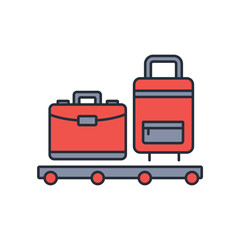 Suitcase icon. vector.Editable stroke.linear style sign for use web design,logo.Symbol illustration.