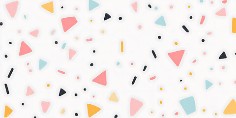 Mixed pastel shapes on gray background.