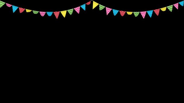Patterned Triangle Bunting Festival Flags in Transparent Background Double Two Fold Medium Size Flags