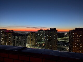 Fototapeta premium Beautiful sunset over the city