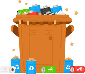 Disorder Urban Waste Trash Bin