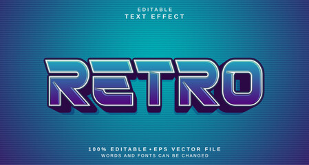 Editable text style effect - Retro text style theme.