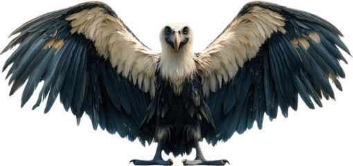 Obraz premium Majestic bird with impressive wingspan soaring against a transparent background, embodying grace and power in flight