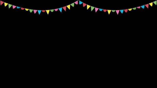 Patterned Triangle Bunting Festival Flags in Transparent Background Double Two Fold Small Flags