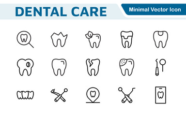 Dental Icon Set. A comprehensive collection of vibrant and professional icons for dental practices, perfect for patient communication to promote oral health awareness.